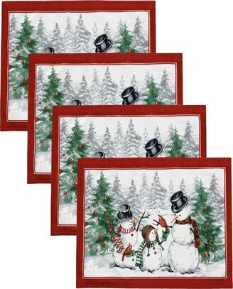 Snowman Winterland Holiday Snowflake Placemat, Set of 4