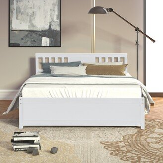 Modern design Wood Platform Queen Bed Frame with Headboard