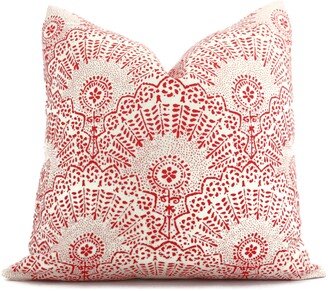 Sister Parish Red Appleton Decorative Pillow Cover, , Eurosham Or Lumbar