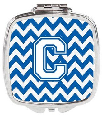 CJ1045-CSCM Letter C Chevron Blue & White Compact Mirror, 3 x 0.3 x 2.75 in.