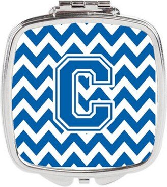 CJ1056-CSCM Letter C Chevron Blue & White Compact Mirror