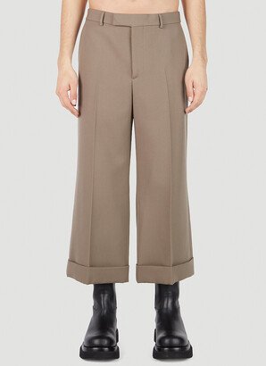 Cropped Wide Leg Pants - Man Pants Grey It - 46