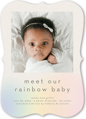 Birth Announcements: Gentle Rainbow Birth Announcement, Beige, 5X7, Matte, Signature Smooth Cardstock, Bracket