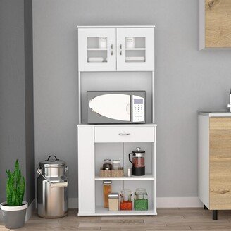 DEPOT E-SHOP LLC Victoria Kitchen Pantry, Double Door, One Drawer, Two Shelves, Three Side Shelves