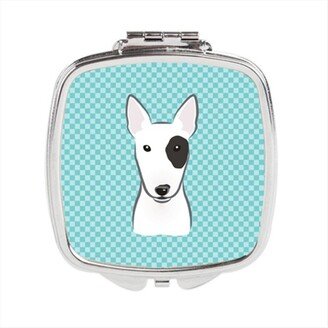 BB1147SCM Checkerboard Blue Bull Terrier Compact Mirror, 2.75 x 3 x .3 In.