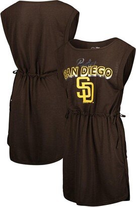 Women's G-iii 4Her by Carl Banks Brown San Diego Padres G.o.a.t Swimsuit Cover-Up Dress