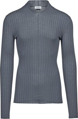 V-neck ribbed-knit jumper-AA