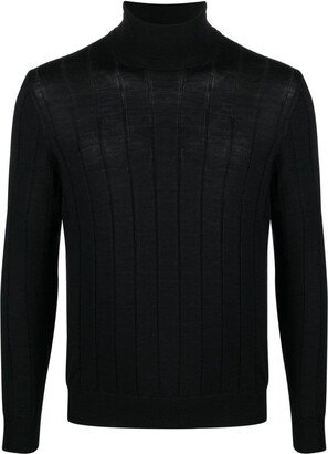 High-Neck Ribbed-Knit Jumper