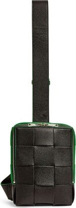 Leather Intreccio Cassette Cross-Body Bag-AB