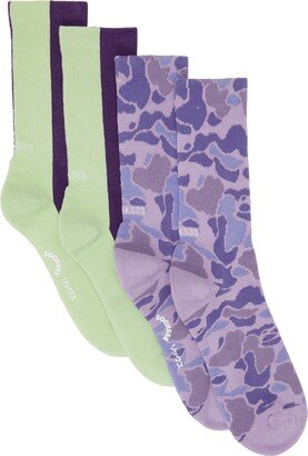 SOCKSSS Two-Pack Purple & Green Socks