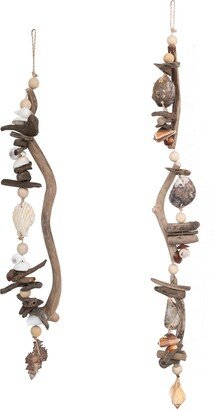 30 Inches & 38 Inches Mango Wood Driftwood and Shell Garland