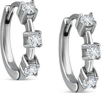 Cubic Zirconia Small Huggie Hoop Earrings, 0.75