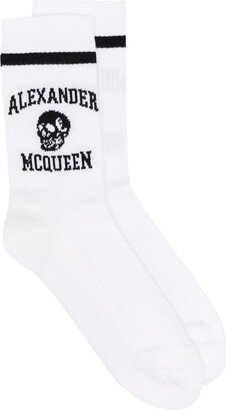 Logo-Intarsia Skull Socks