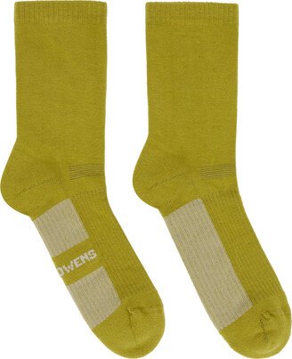 Yellow & Off-White Glitter Socks