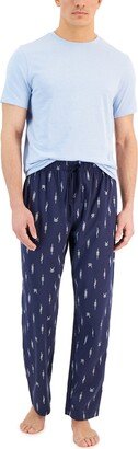 Men's 2-Pc. Solid T-Shirt & Nautical Knot-Print Pajama Pants Set, Created for Macy's