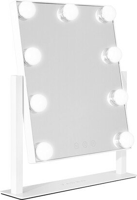 9-Bulb Hollywood Mirror White