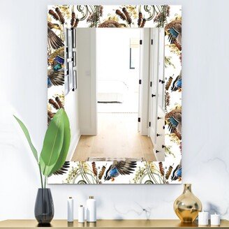 Designart 'Illustration Of Colored Duck' Traditional Mirror - Frameless Vanity Printed Mirror