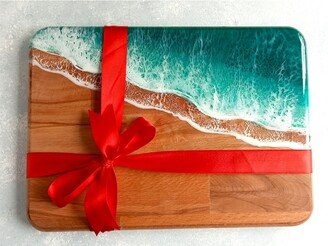 Large Ocean Charcuterie Board, Resin Cheese Beach House Decor, Housewarming Gift