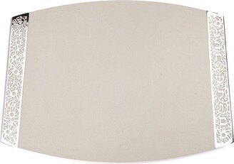 Yair Emanuel Modern Ceramic Challah Board For Shabbat With Decorative Metal Bezel