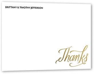 Wedding Thank You Cards: Written With Affection Thank You Card, White, Gold Foil, 5X7, Matte, Signature Smooth Cardstock, Square