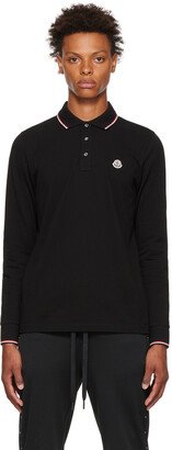 Black Long Sleeve Cotton Polo