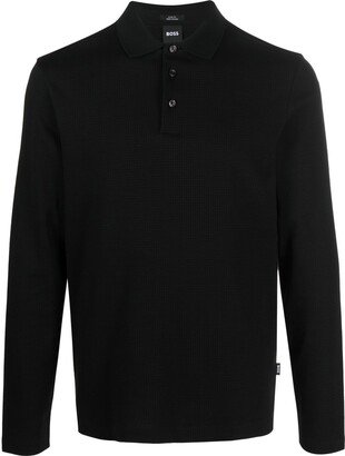 Pleins long-sleeve polo shirt