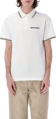 Logo-Printed Short-Sleeved Polo Shirt-AA