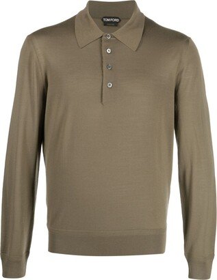 Piqué Long-Sleeve Polo Shirt