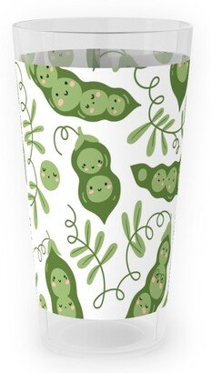 Outdoor Pint Glasses: Cute Peas - Green Outdoor Pint Glass, Green