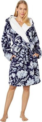 Plush Fleece Robe (Frosted Lace Navy) Women's Pajama