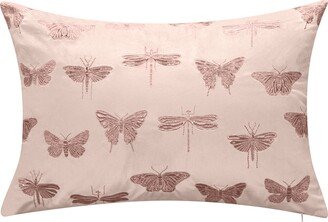 Edie@home Embroidered Butterflies and Moths Lumbar Decorative Pillow, 20x13