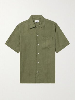 Camp-Collar Linen Shirt