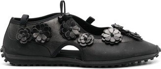 Shay floral-appliqué ballerina shoes