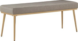 Jose Gold Finish Fabric Dining Bench by Modern
