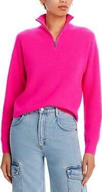 Stripe Quarter Zip Cashmere Sweater - 100% Exclusive