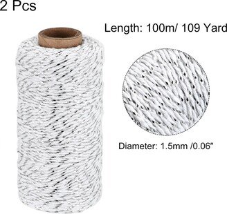 Unique Bargains Twine Packing String Wrapping Cotton Twine 100M Rope for Gift Wrapping-AA