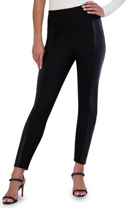 Faux Leather Panel Leggings