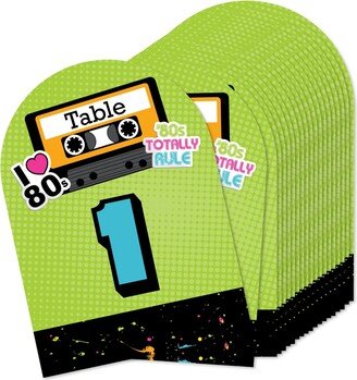 Big Dot Of Happiness 80's Retro - Totally 1980s Party Double-Sided 5 x 7 Cards Table Numbers - 1-20