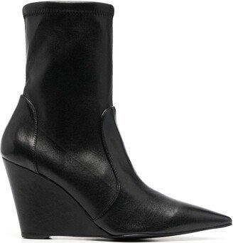 90mm Pointed-Toe Wedge Boots