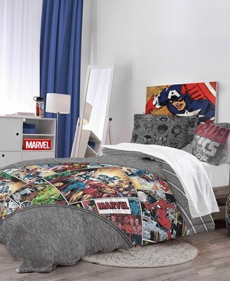 Marvel Comics 80th Anniversary Full/Queen Comforter Sham Set, 3 Pieces