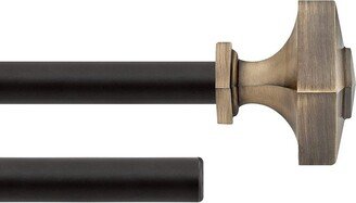 Deco Window Extendable Double Curtain Rod with Square Finials