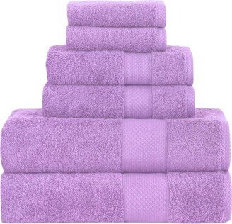 Classic Turkish Towels Set of Eight Madison Collection, 2 bath towels, 2 hand towels, and 2 wash cloths and 2 bath mats - Lilac