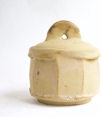 Matte Gold Pet Urn - 30 lbs Small Dog Urn, Ceramic Urn For Dog, Handmade Pet Yellow