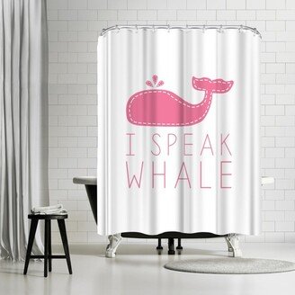 71 x 74 Shower Curtain, Whale Pink by Samantha Ranlet