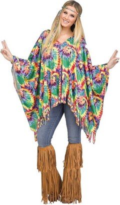 Fun World Womens Tie Dye Hippie Costume - One Size Fits Most - Multicolored