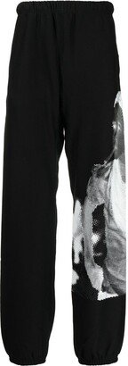 Graphic-Print Cotton Track Pants-AH