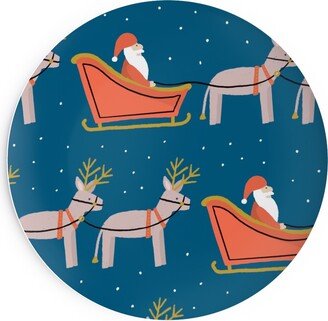 Salad Plates: Santa Claus Salad Plate, Blue