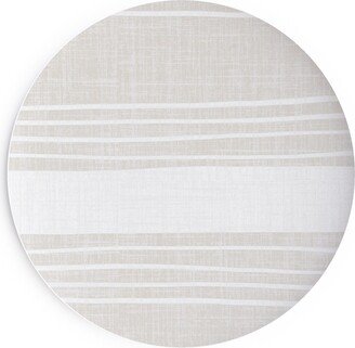 Salad Plates: Rustic Stripe - Taupe Salad Plate, Beige