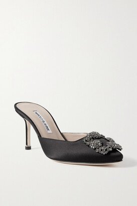 Hangisimu 70 Embellished Satin Mules - Black