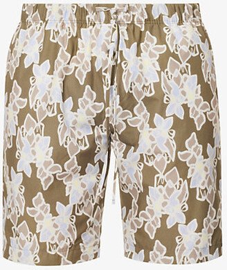 Mens Urban Print Floral-print Cotton horts